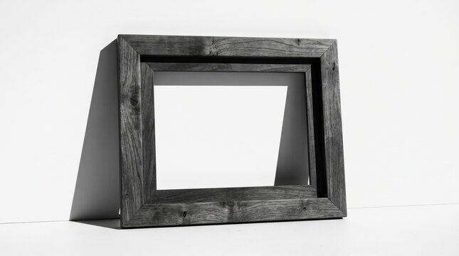 Vintage empty picture frame placed on a neutral background, ideal for mockups, interior decor, and classic design presentations.