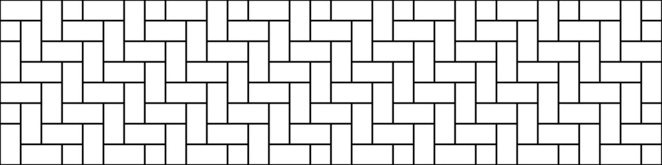 Pavement texture stone with block pattern tile for brick paver cobble. Floor cobblestone mosaic with interlock street road for pave view path. Square horizontal pavement with seamless block. © julimur