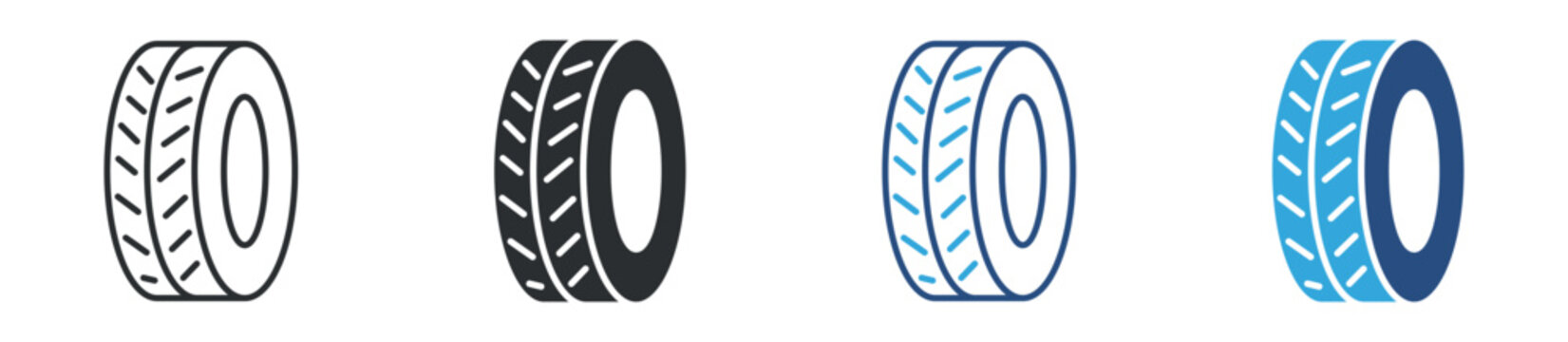 Car tire icon set. wheel and rubber tire. automotive transport concept. vector illustration.