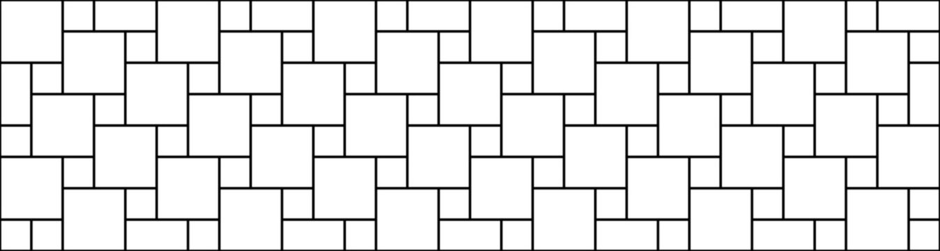 Pavement texture stone with block pattern tile and brick paver cobble. Floor cobblestone mosaic with interlock street road and pave view path. Square horizontal pavement with seamless concrete.