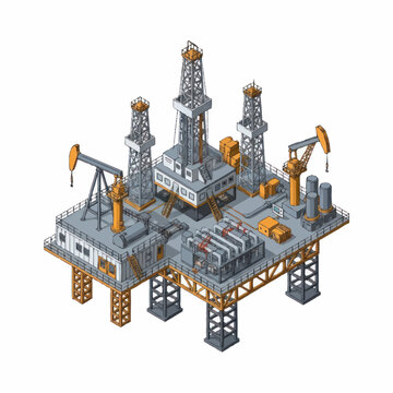 Offshore Oil Rig Platform Structure.