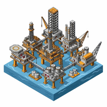 Offshore Oil Rig Platform Structure.