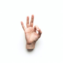 Naklejka premium hand making sign language gesture on white background