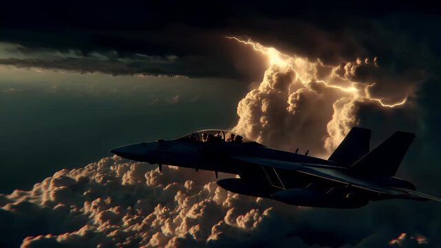 Travel trip journey. A dramatic depiction of a fighter jet soaring through a stormy sky. The jet is silhouetted against a backdrop of swirling clouds.