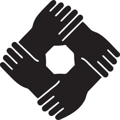 Obraz premium Black hands forming a circle