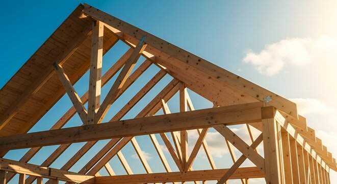 lumber engineering roof building home construction trusses framing unfinished timber warehouse structure framework renovation