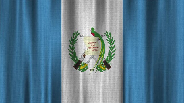 Guatemala Flag Animation With Fabric Texture