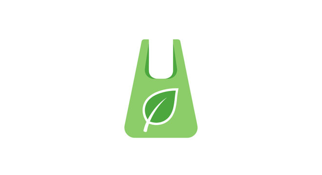 Eco friendly reusable green shopping bag.