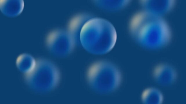 abstract blue background with bubbles in bokeh, looped