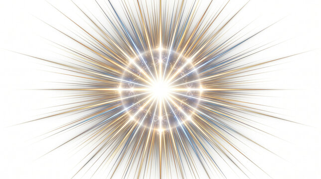 Abstract burst of light glowing radial pattern with bokeh effect light ray abstract background heavenly illumination illustration outburst particle starlight supernova as clean cutout