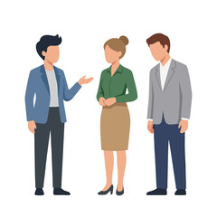 Fototapeta premium Business professionals discussing conflict resolution and workplace communication in flat vector illustration of corporate teamwork and negotiation
