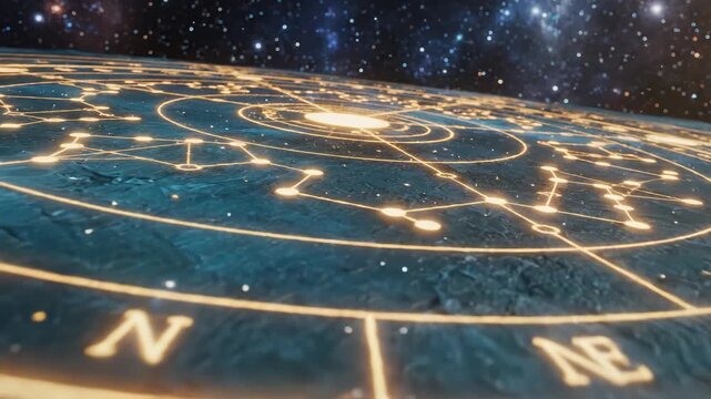 Cosmic star chart with glowing lines for creative digital media and visual arts