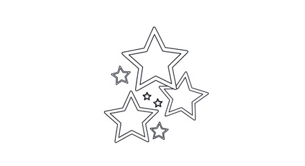Obraz premium Star shapes in outline on white