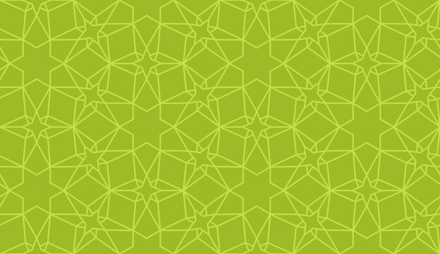 Green islamic geometric seamless pattern, background in duotone pistachio color