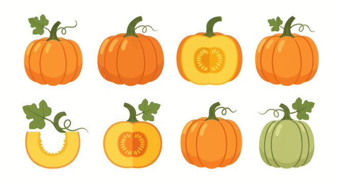 Various pumpkins illustration