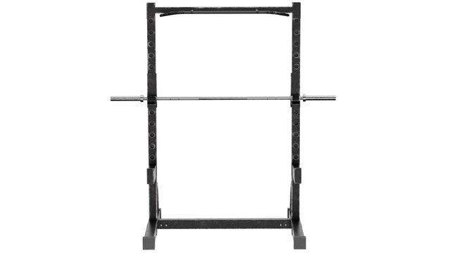 3d rendering squat rack with bar