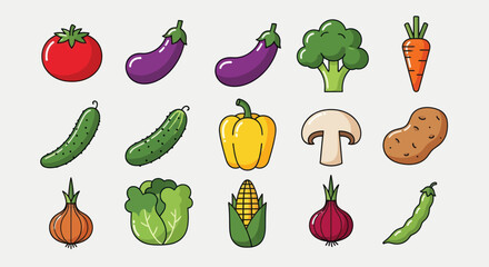 Fototapeta premium Vegetable collection illustration
