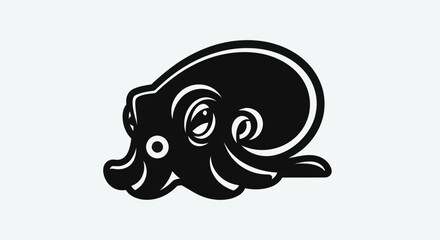 Black octopus illustration on white background © Yoamn