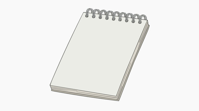 A blank notebook with metal rings. A fresh, untouched notepad lies waiting, symbolizing potential, creativity, and the start of new ideas.
