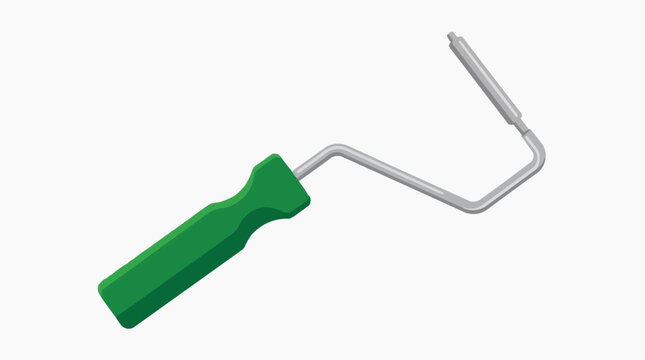 A close-up shot of a paint roller, with its handle and rolling mechanism in crisp, photorealistic detail. It is an image of the equipment.