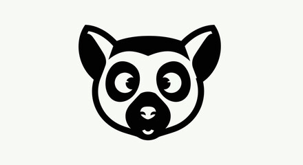 Cartoon lemur head illustration © Yoamn