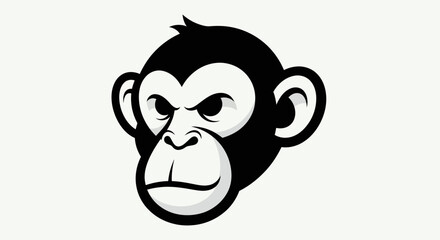 Cartoon monkey head illustration © Yoamn