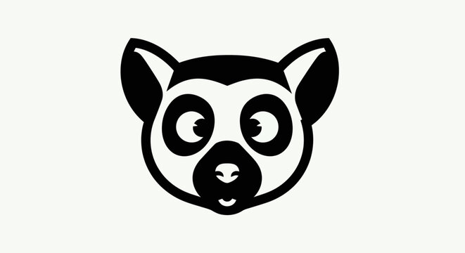 Cartoon lemur head illustration