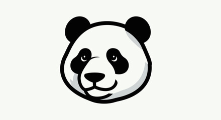 Cartoon panda face on white background © Yoamn