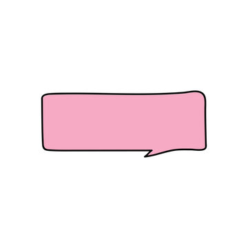Pink speech bubble, blank chat box, vector comment icon, empty text box