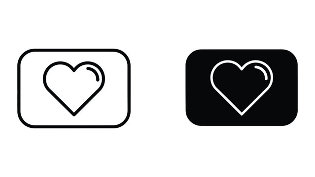 Minimal heart icon in contrasting button style