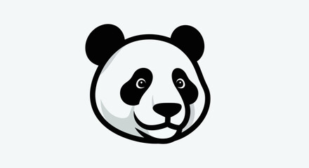 Cartoon panda head on white background © Yoamn