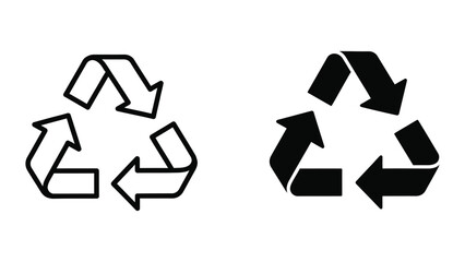 Obraz premium Recycling symbol and eco-friendly arrow icon set