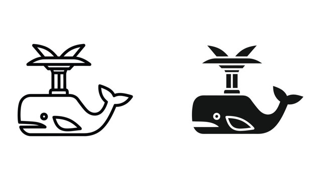 Whale with ancient egyptian headdress icon designs