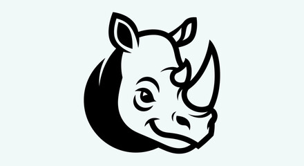 Cartoon rhino head illustration © Yoamn