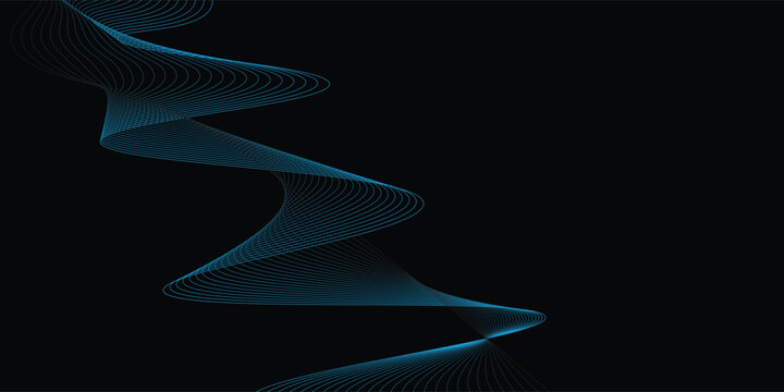 Abstract geometric dark blue wide banner layout design. Dark modern navy blue wide banner background with geometric shapes decration