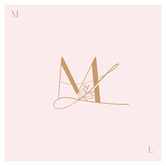 Obraz premium ML, Logo ML, monogram ML, letter ML, alphabet ML