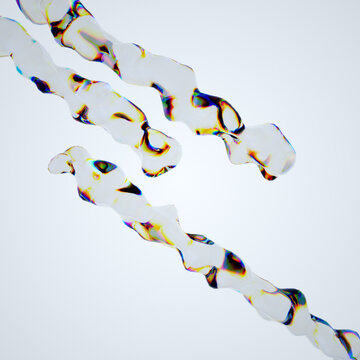 Figuras hechas en 3D tornasol. a visually striking 3d render showcasing abstract glass and liquid forms with vibrant blue and purple gradients flowing dynamically.