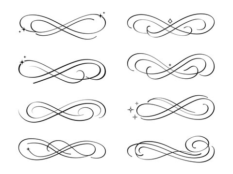 flourish, flourish divider, calligraphic flourish, sparkle flourish, elegant flourish, swirl ornament, vintage flourish, decorative divider, flourish set, ornamental line, swirl curls, calligraphy orn