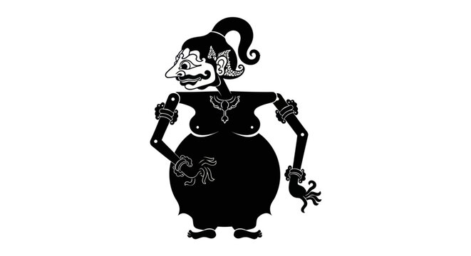Indonesian Wayang Kulit Shadow Puppet Character, Traditional Ethnic Art