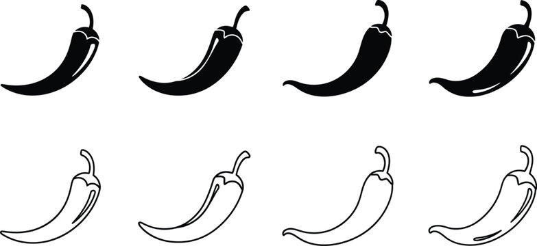 Chili pepper vector illustration spicy food graphics design elements