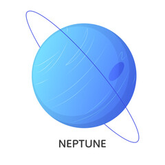 Planet Neptune with rings. Vector illustration © Julia Bilevych