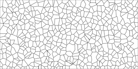 Obraz premium Seamless Voronoi Tessellation Black Geometric Pattern on White Background Organic Cellular Structure for Digital Art and Design