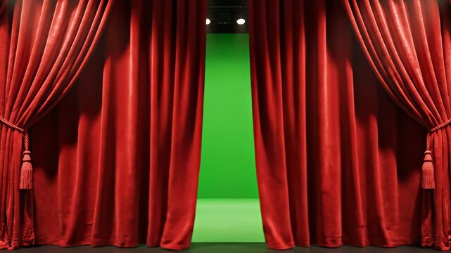 Theater stage with red curtains representing smart infrastructure and connectivity