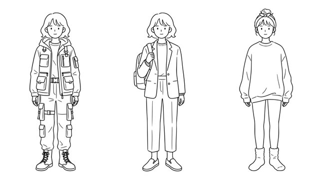 Layered and Functional Clothing Sketches for Modern Lifestyle