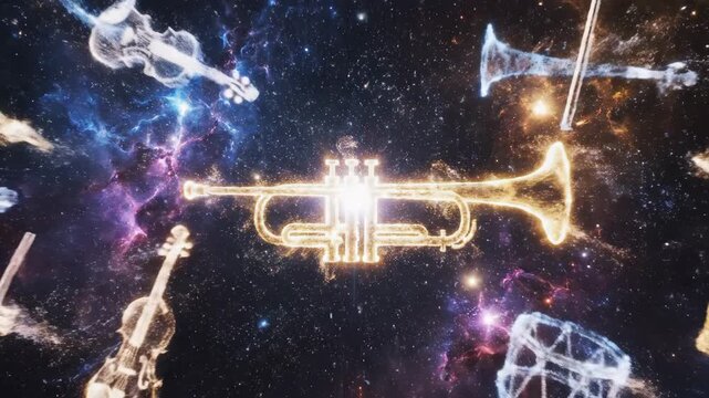 Cosmic Symphony - Musical Instruments in the Nebula of Stars.