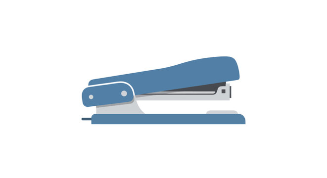 Blue Stapler Office Supply on White Background