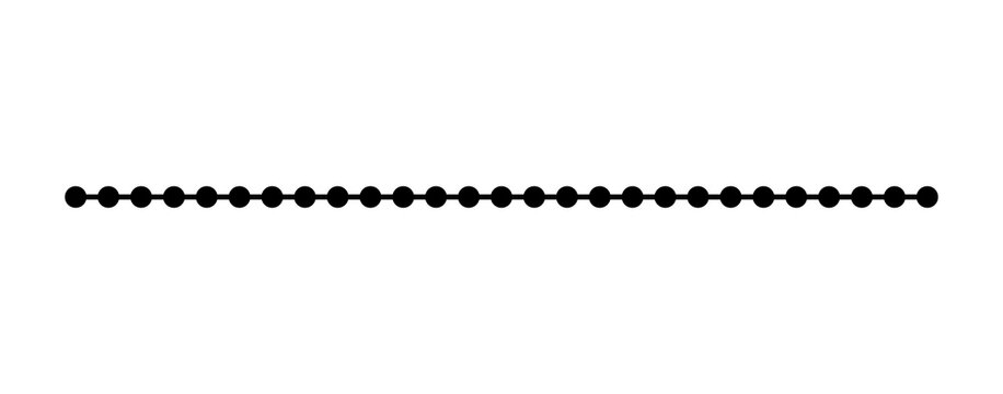 Horizontal dotted line divider. Minimal dot border element. Simple decorative separator design
