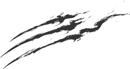 Distressed black claw scratch marks vector illustration with grunge texture isolated on white background. © Song Long