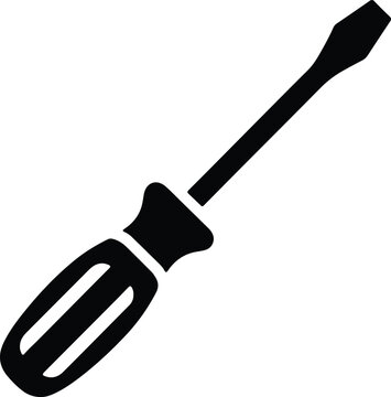 Silhouette vector screwdriver tool for home repair and construction design
