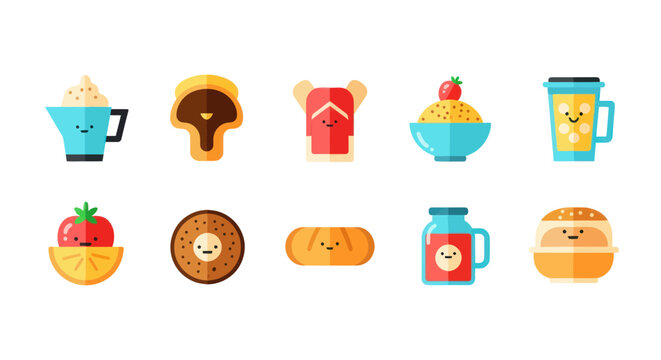 Various food items vector illustration